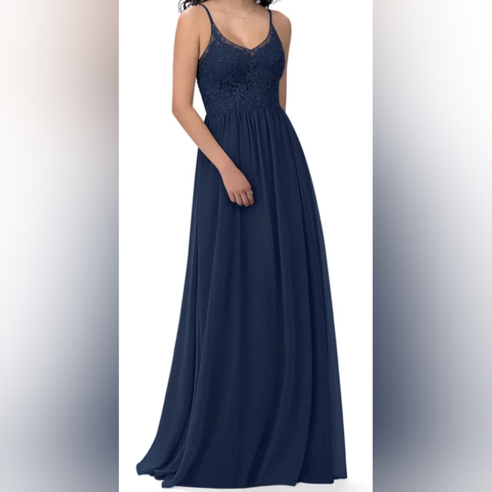 NWT Azazie Emma bridesmaids dress dark navy size A6